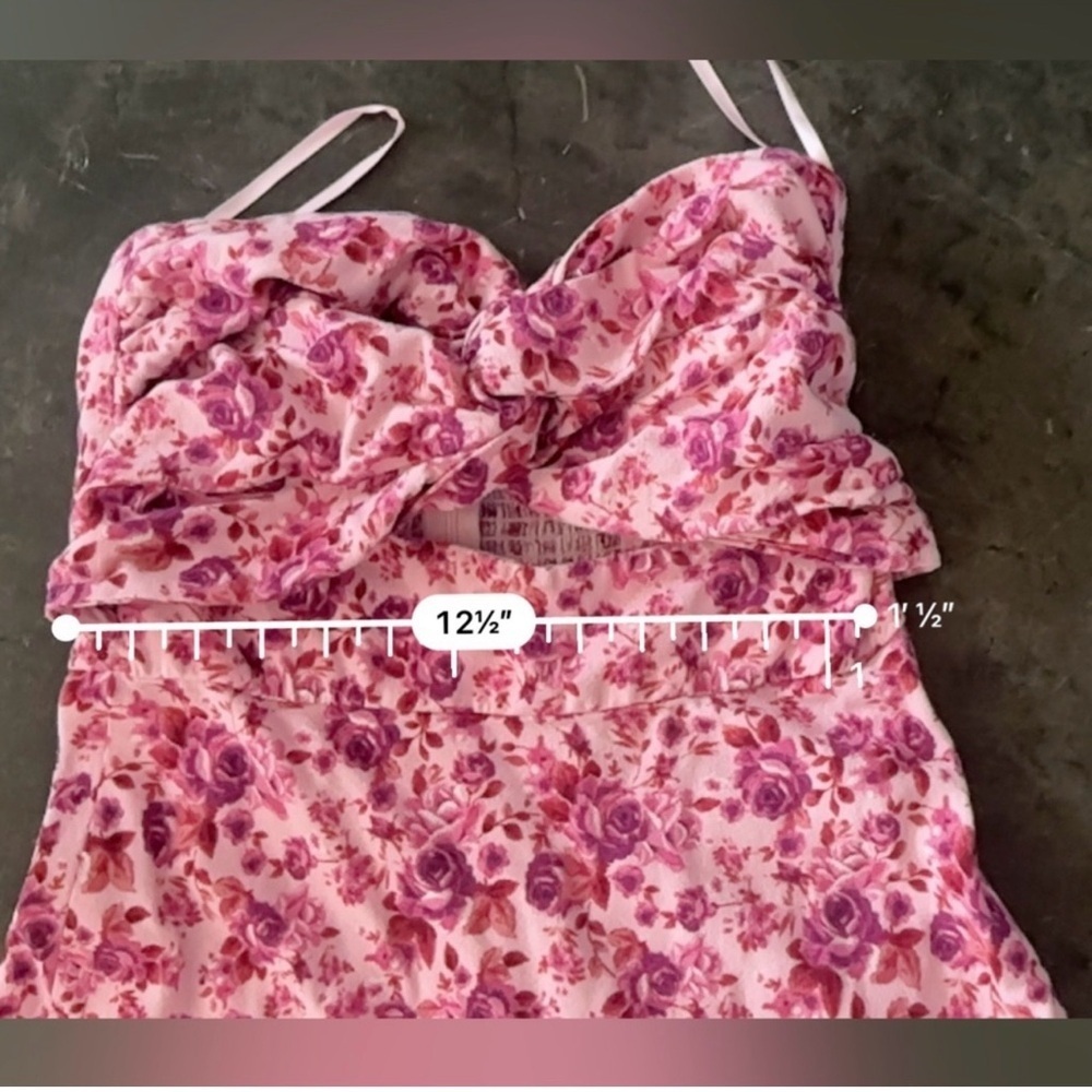 Trixxi Pink Floral Strapless Dress - Picture 10 of 11
